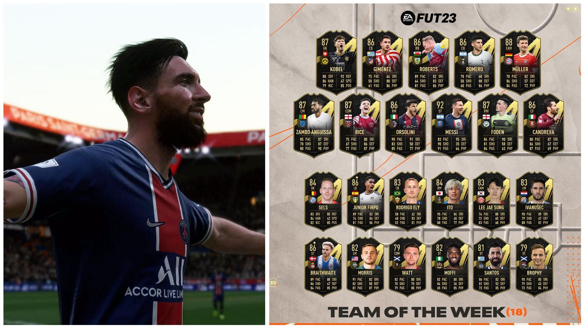 TOTW 18 is live in FIFA 23 (Images via EA Sports)