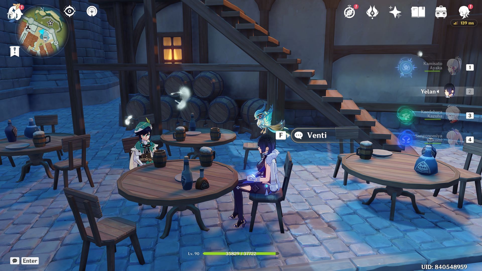 Venti is at Angel&#039;s Share (Image via HoYoverse)