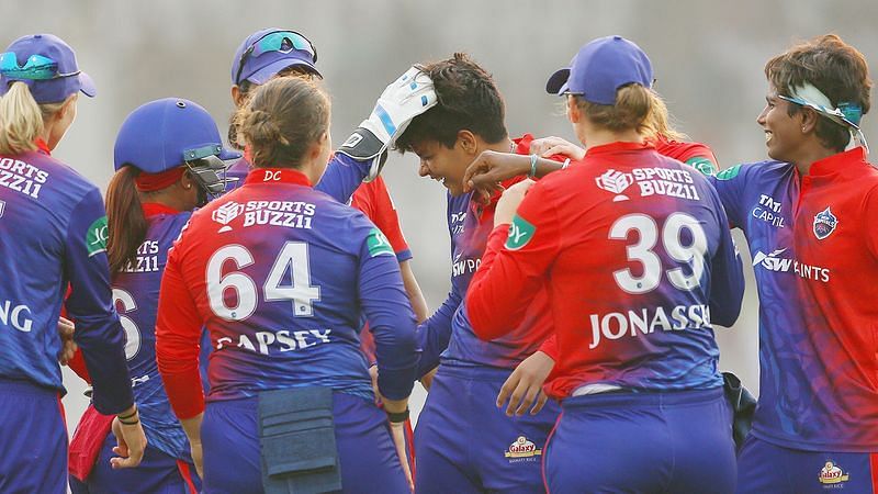 Delhi Capitals played with 5 overseas players in the playing XI for WPL 2023 today (Image: WPLT20.com)