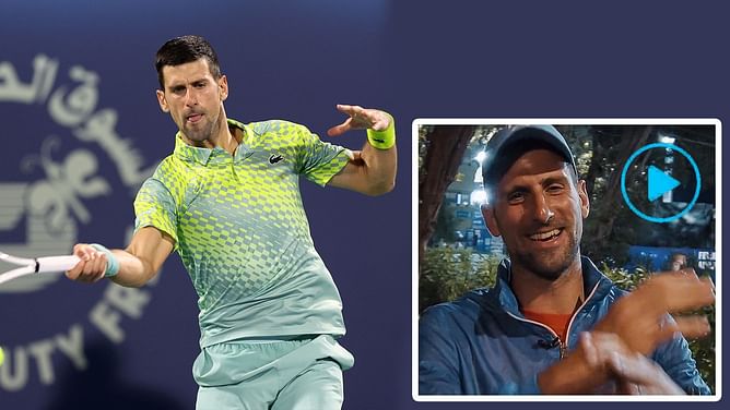 Watch: Novak Djokovic hilariously attempts to evade his struggle to recall previous Dubai Tennis Championships winners, jokes about a pain in his neck