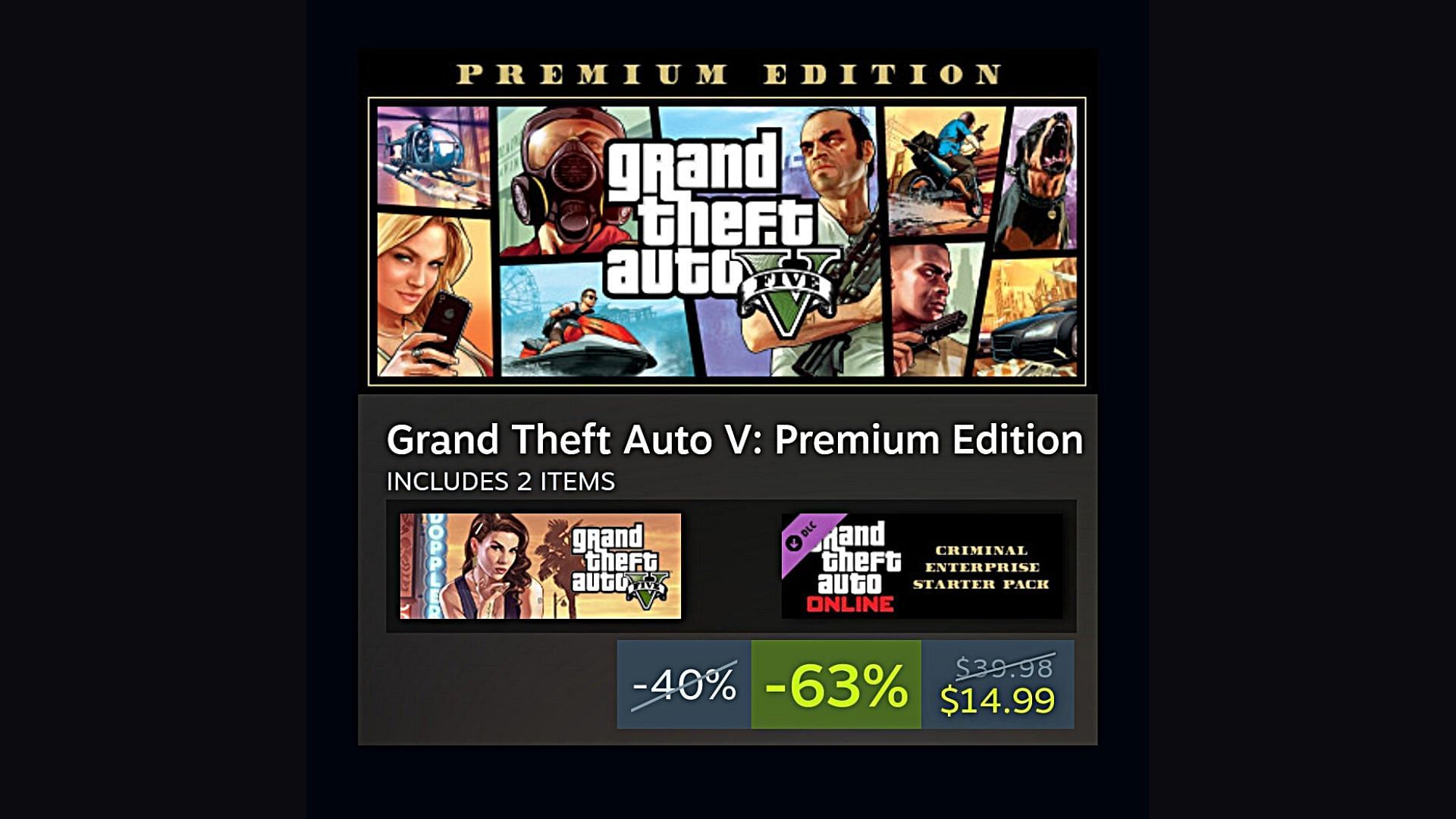 Steam] Grand Theft Auto 5: Premium Edition (77% off / 9.25€) : r