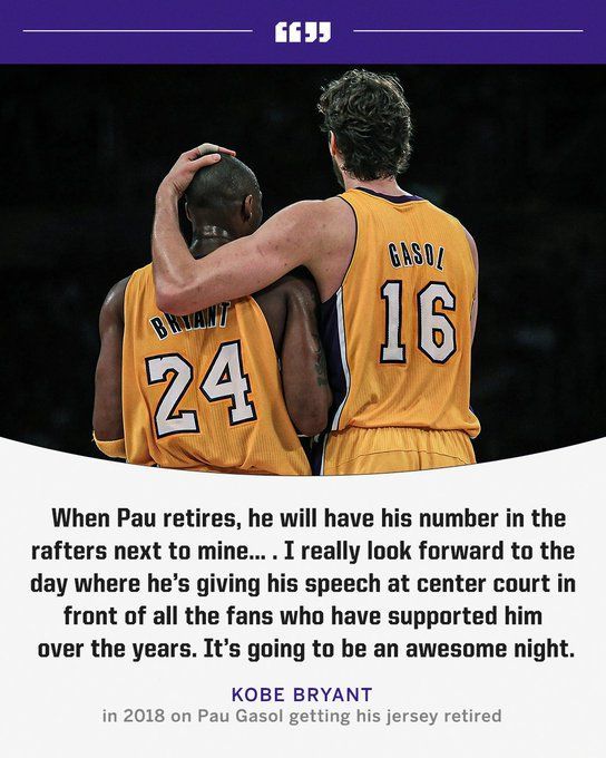 Pau Gasol talks Kobe's impact ahead of jersey retirement - Basketball  Network - Your daily dose of basketball