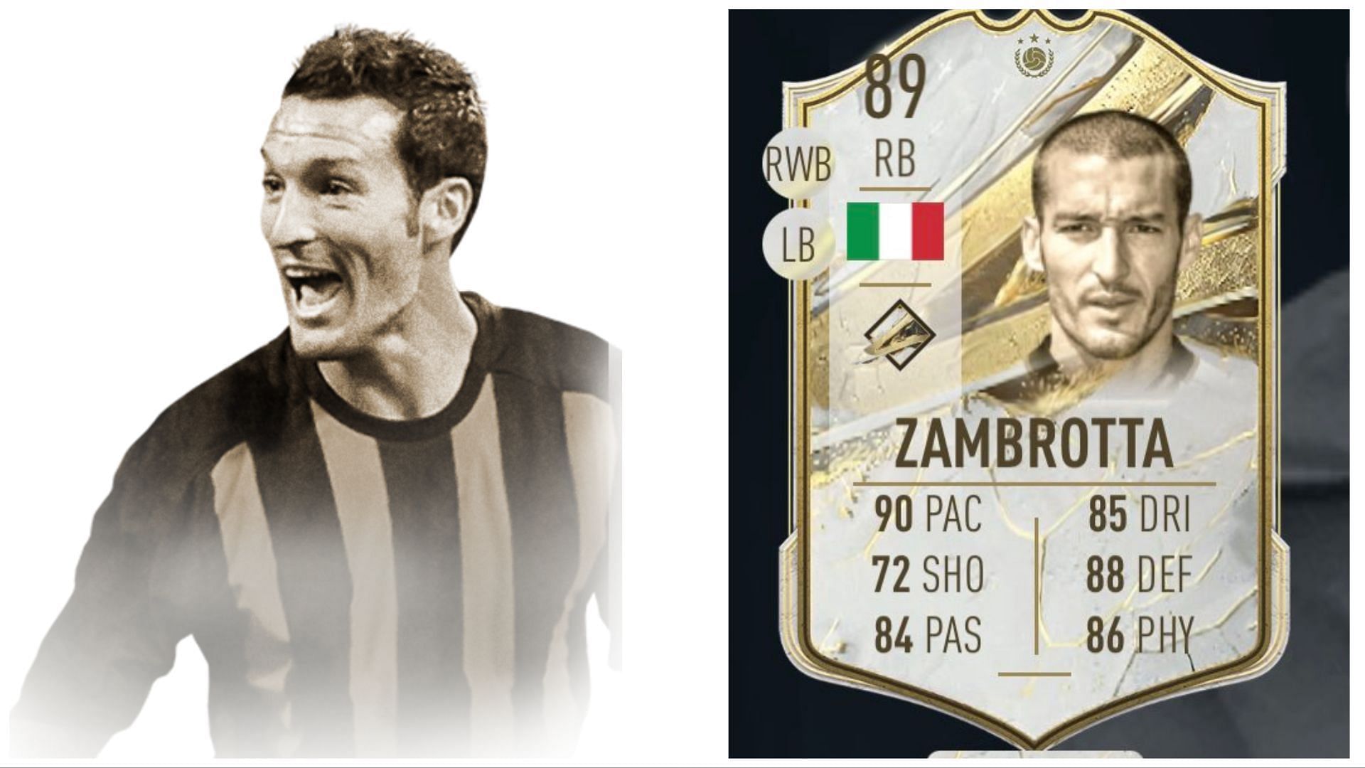 Prime Zambrotta is available as an SBC in FIFA 23 (Images via EA Sports)