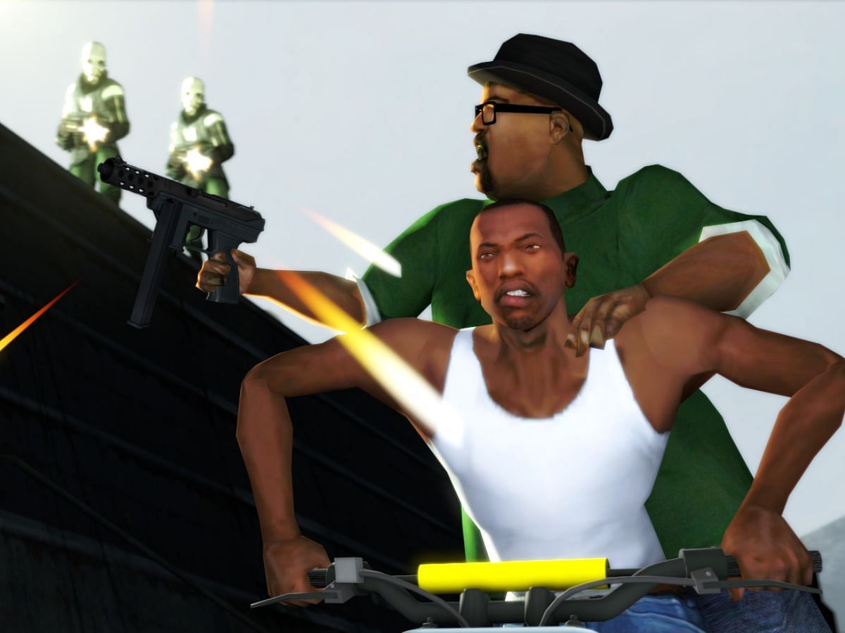 &quot;All we had to do, was follow the damn train CJ!&quot;, says Big Smoke in this thrilling GTA San Andreas mission (Image via Reddit)