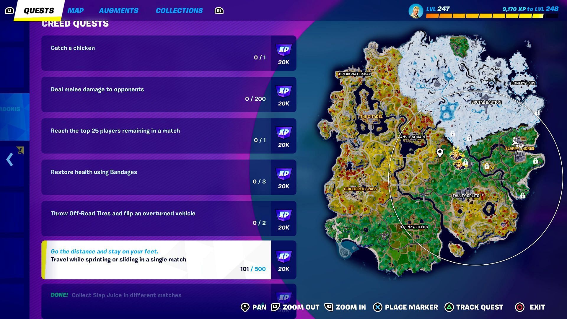 Quests tab in Fortnite (Image via Sportskeeda)