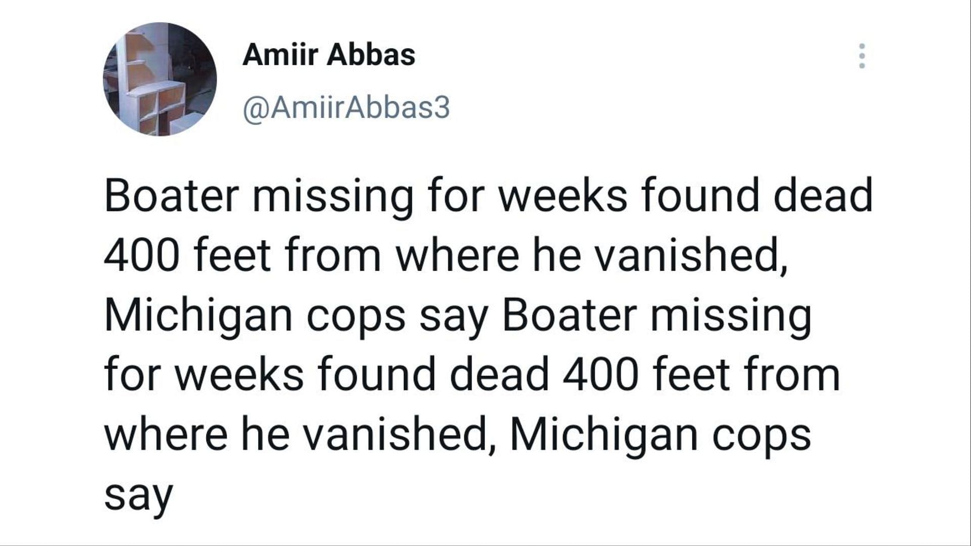 Nathan&#039;s body was found in the Tittabawassee River (Image via Amiir Abbas/Twitter)