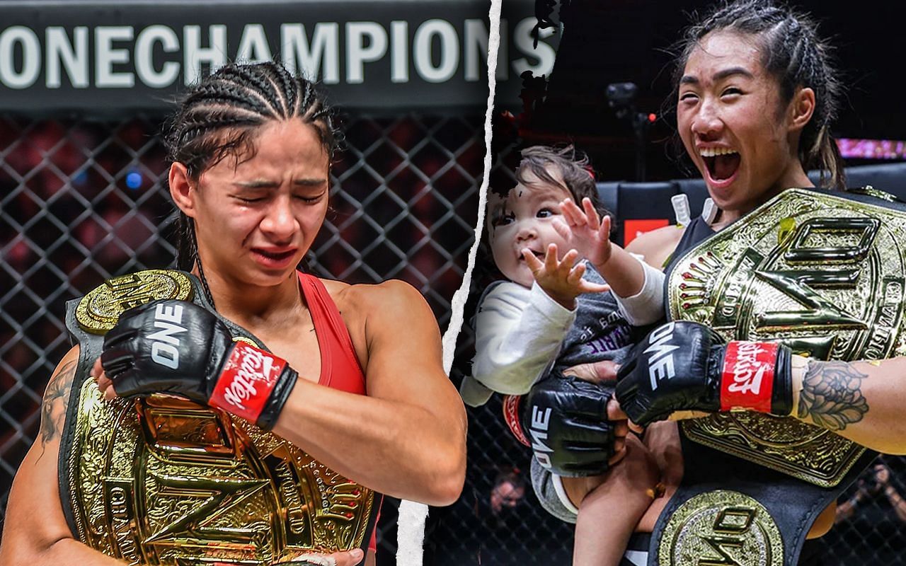 Allycia Hellen Rodrigues (Left) returned after giving birth just like Angela Lee (Right)