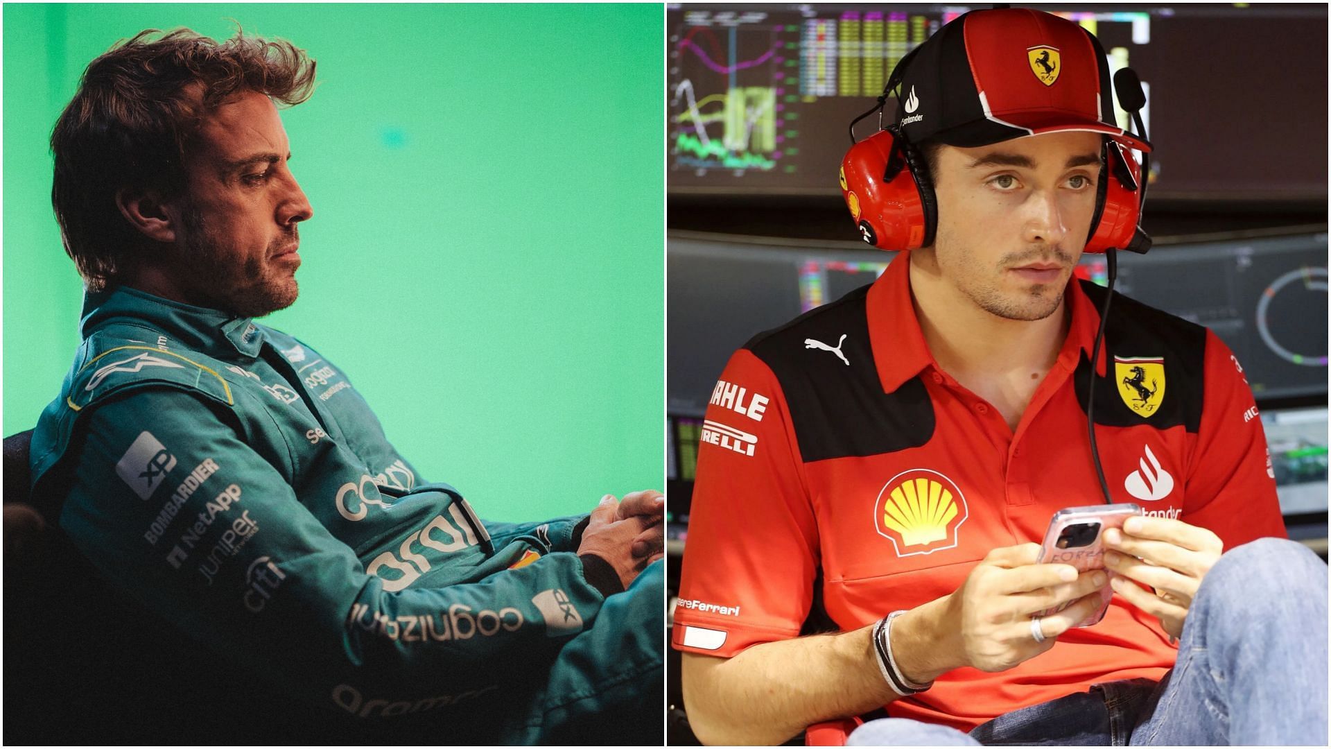 Fernando Alonso (Left) and Charles Leclerc (Right) (Collage via Sportskeeda)