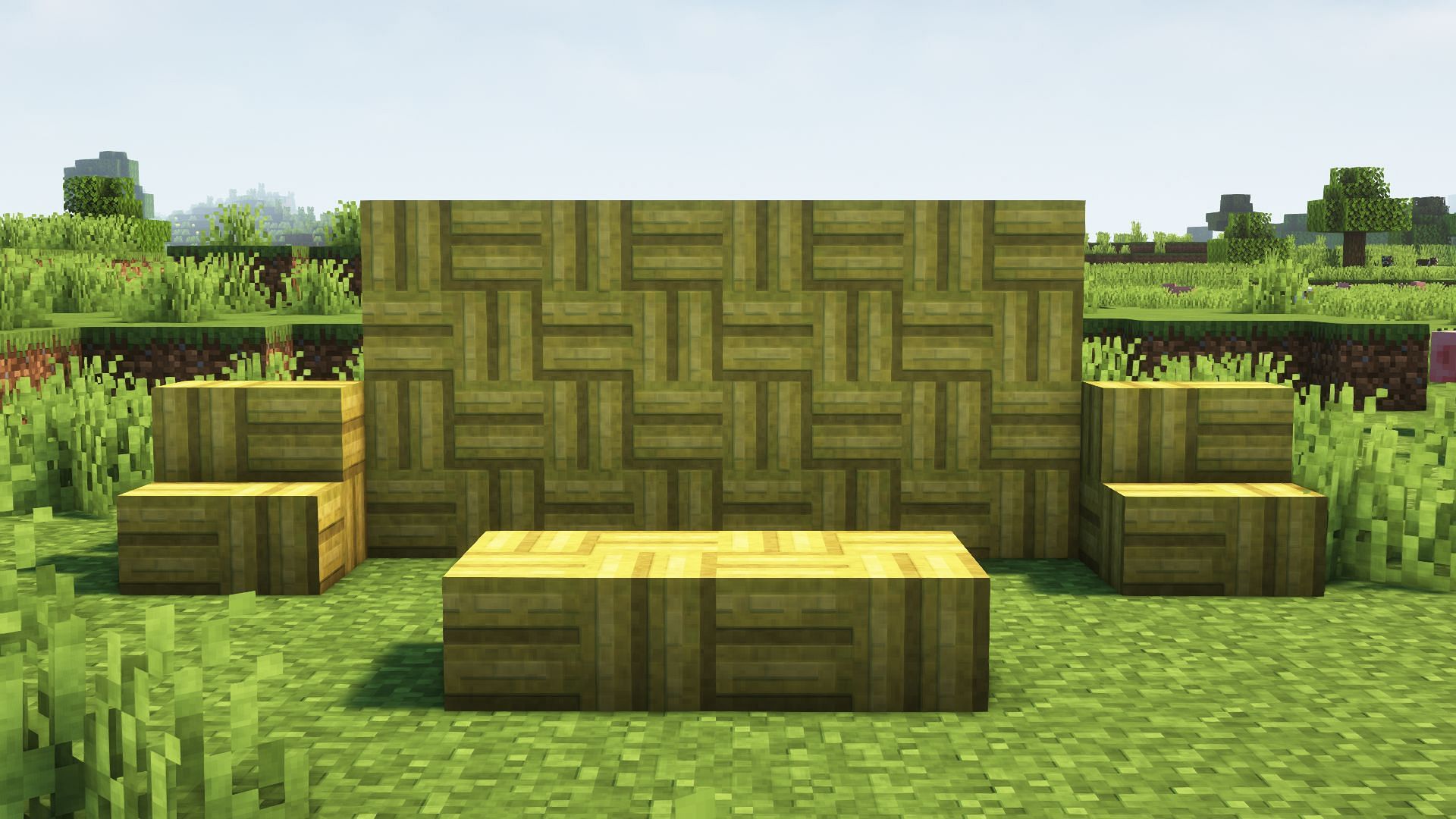 Bamboo mosaic blocks, stairs, and slabs. (Image via Mojang)