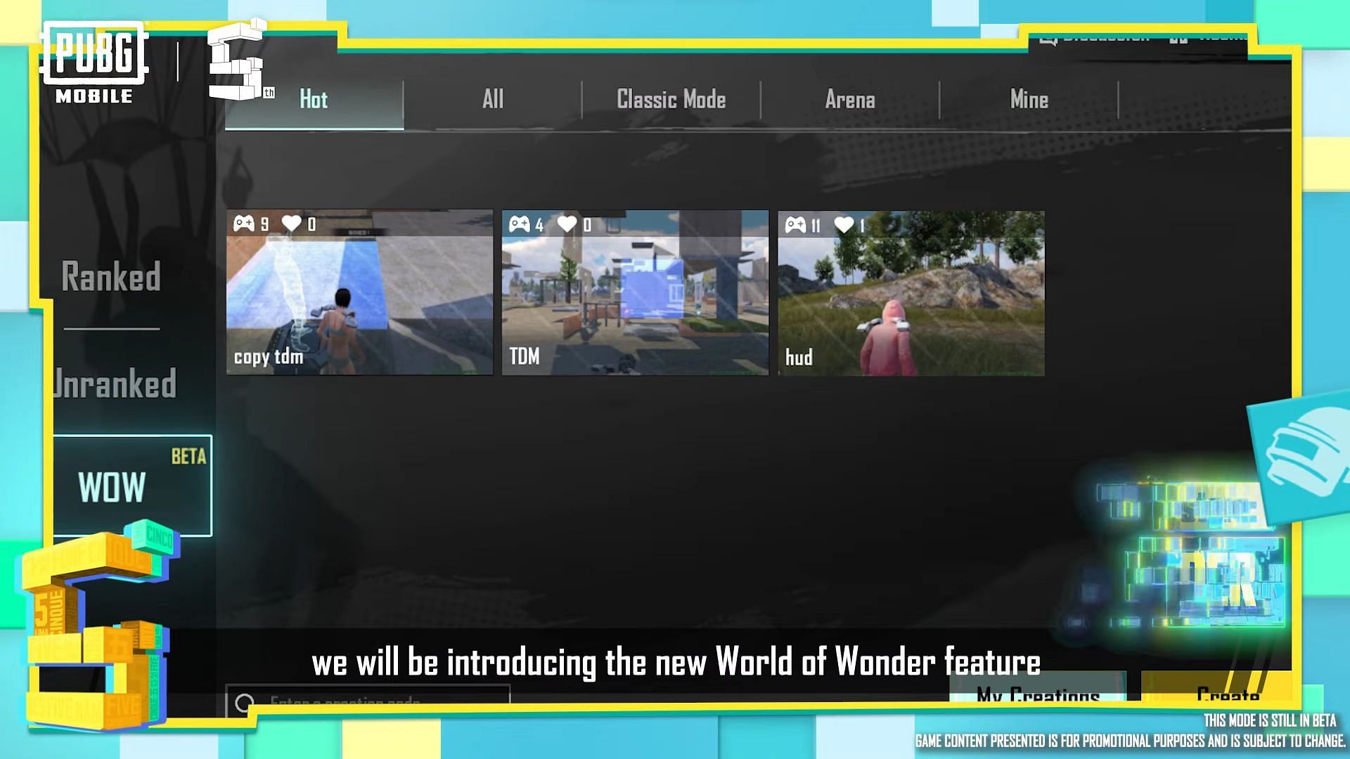 World of Wonder - A new Gameplay System in PUBG Mobile 2.5 (Image via Tencent)