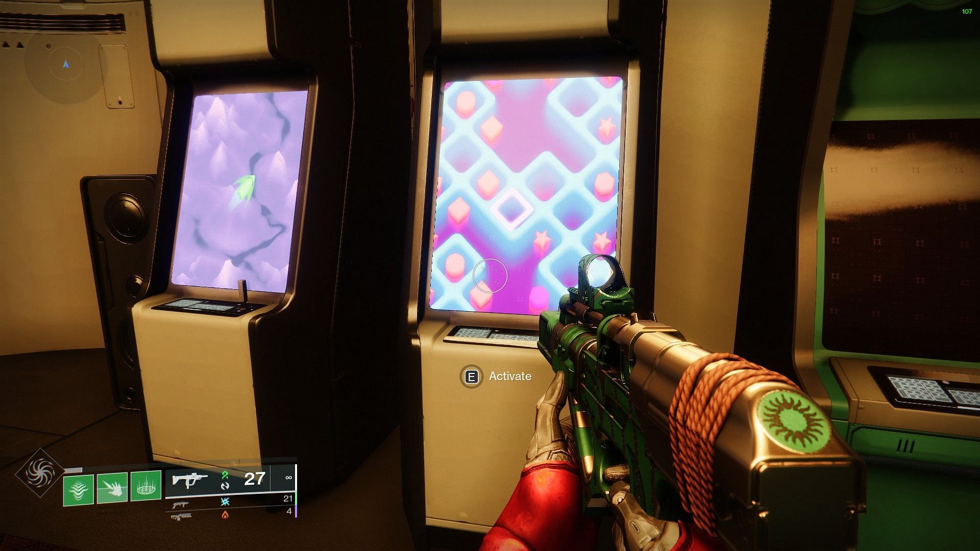 Gaming machine to unlock the shooting range (Image via Destiny 2)