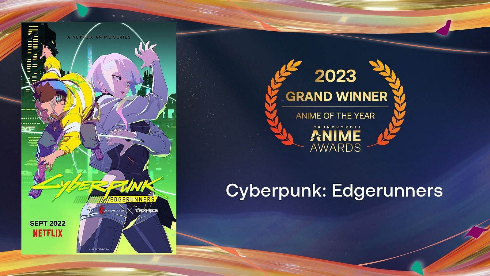 Cyberpunk won the Anime Of The Year (Image via Crunhyroll)