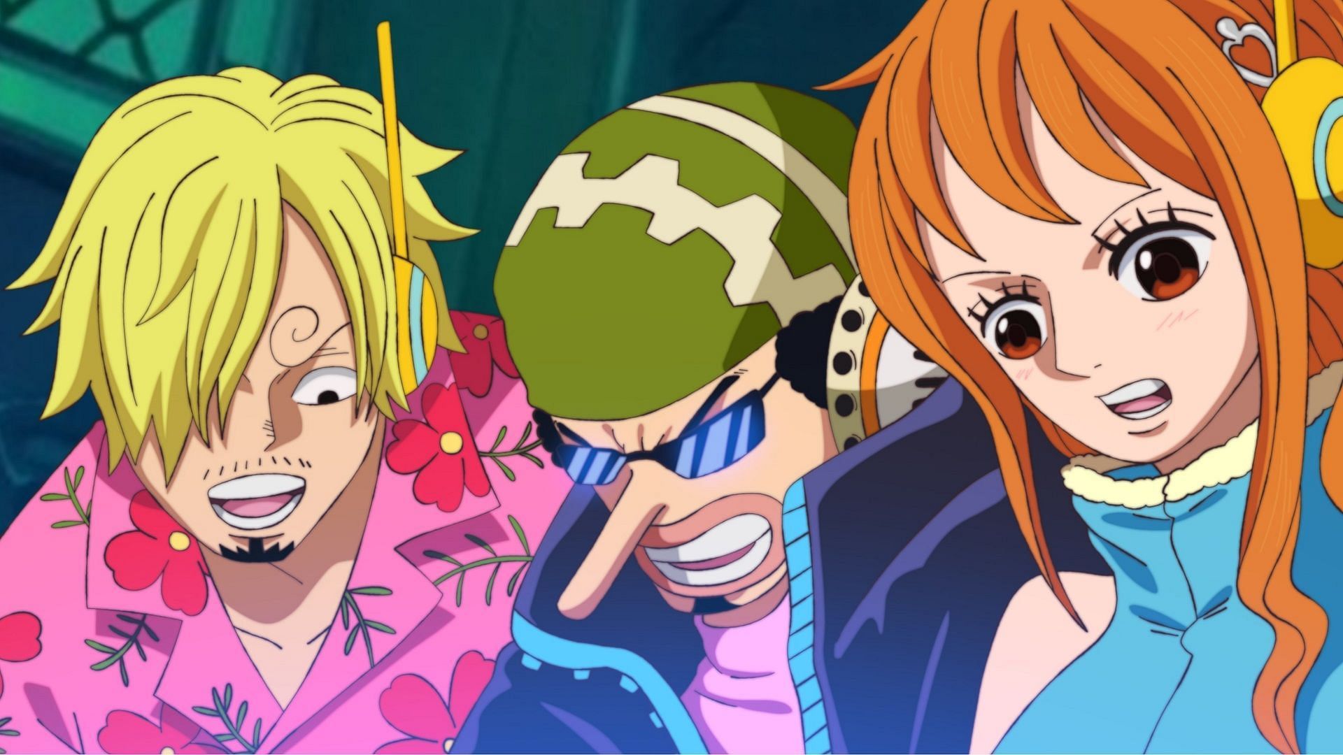 Usopp as seen in the Egghead Arc, along with Sanji and Nami (Image via Eiichiro Oda/Shueisha, One Piece)