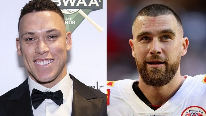 Aaron Judge and Travis Kelce, the jersey swap we didn't know we needed ⚾️🏈
