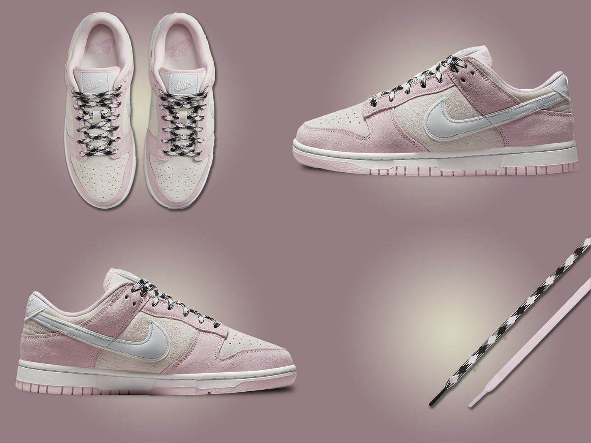Here&#039;s a detailed look at the upcoming Nike Dunk Low Pink Foam sneakers (Image via Sportskeeda)