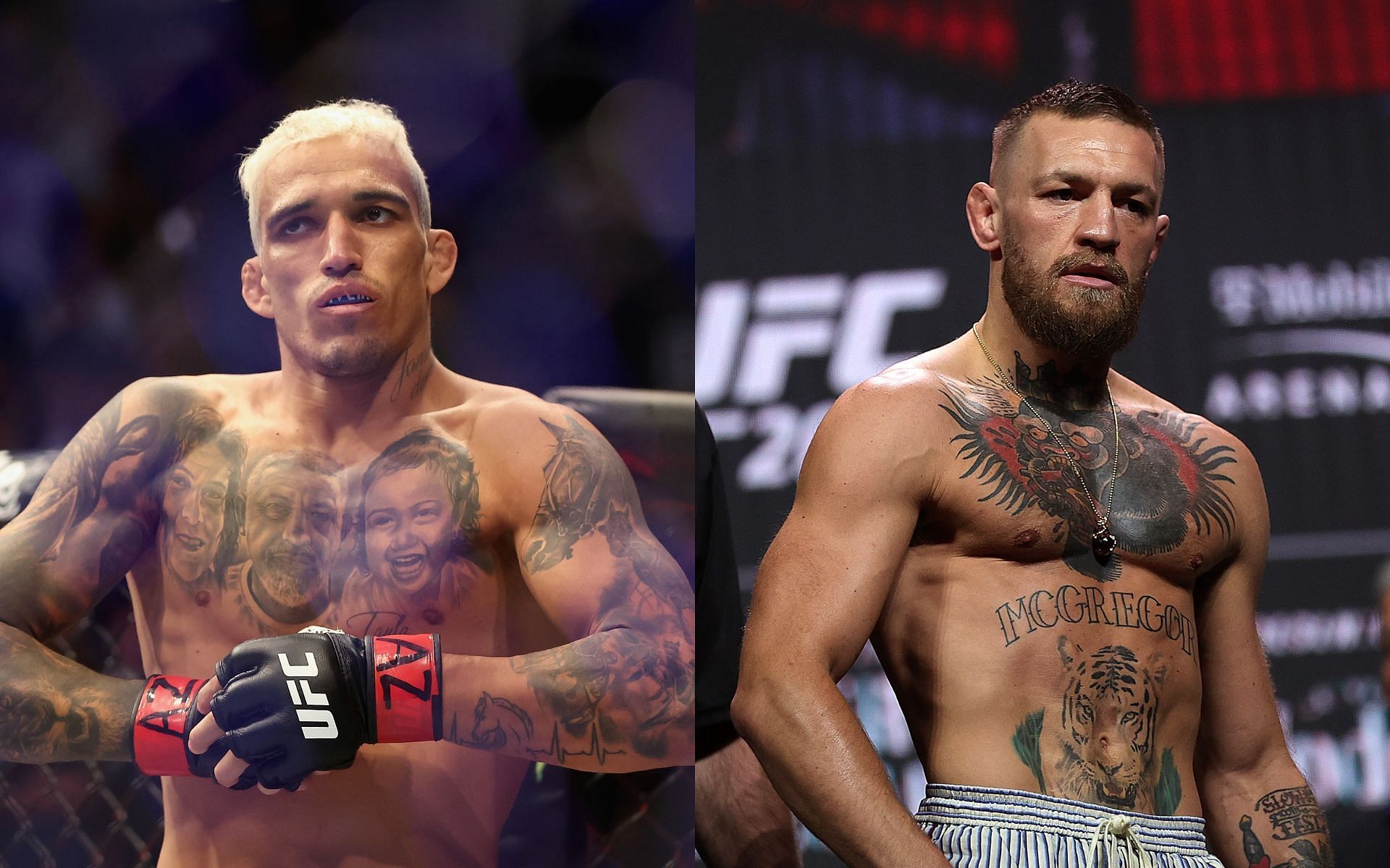 Charles Oliveira (left) and Conor McGregor (right) (Image credits Getty Images)