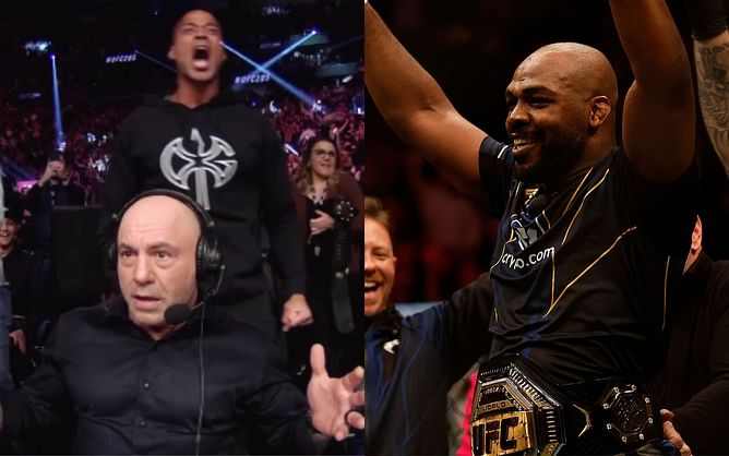 Watch: David Goggins bursts out with happiness, Joe Rogan and 'DC' look confused after Jon Jones' submission victory at UFC 285