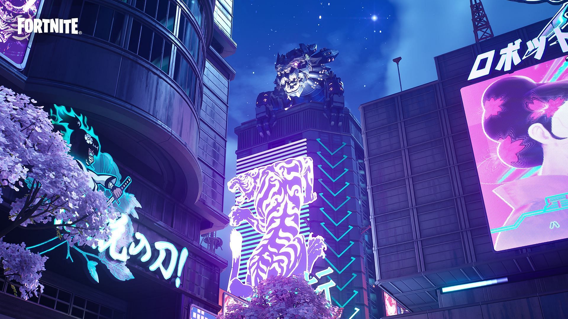 Mega City has some stunning lighting (Image via Epic Games/Fortnite)