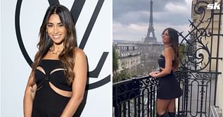 Lionel Messi’s wife Antonela Roccuzzo attends Paris Fashion Week in style as she pairs black dress with knee-high boots
