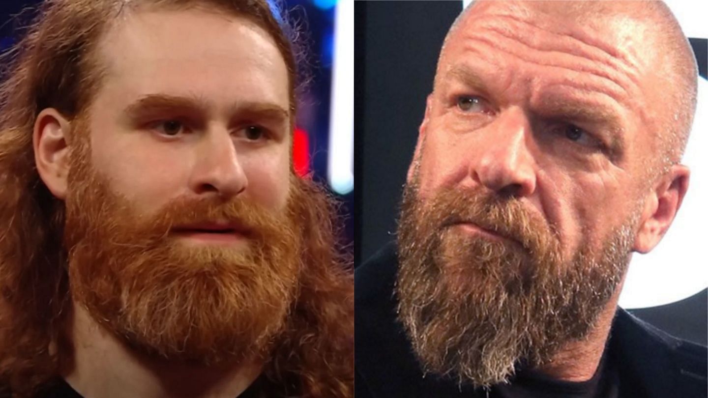 Sami Zayn (left); Triple H (right)