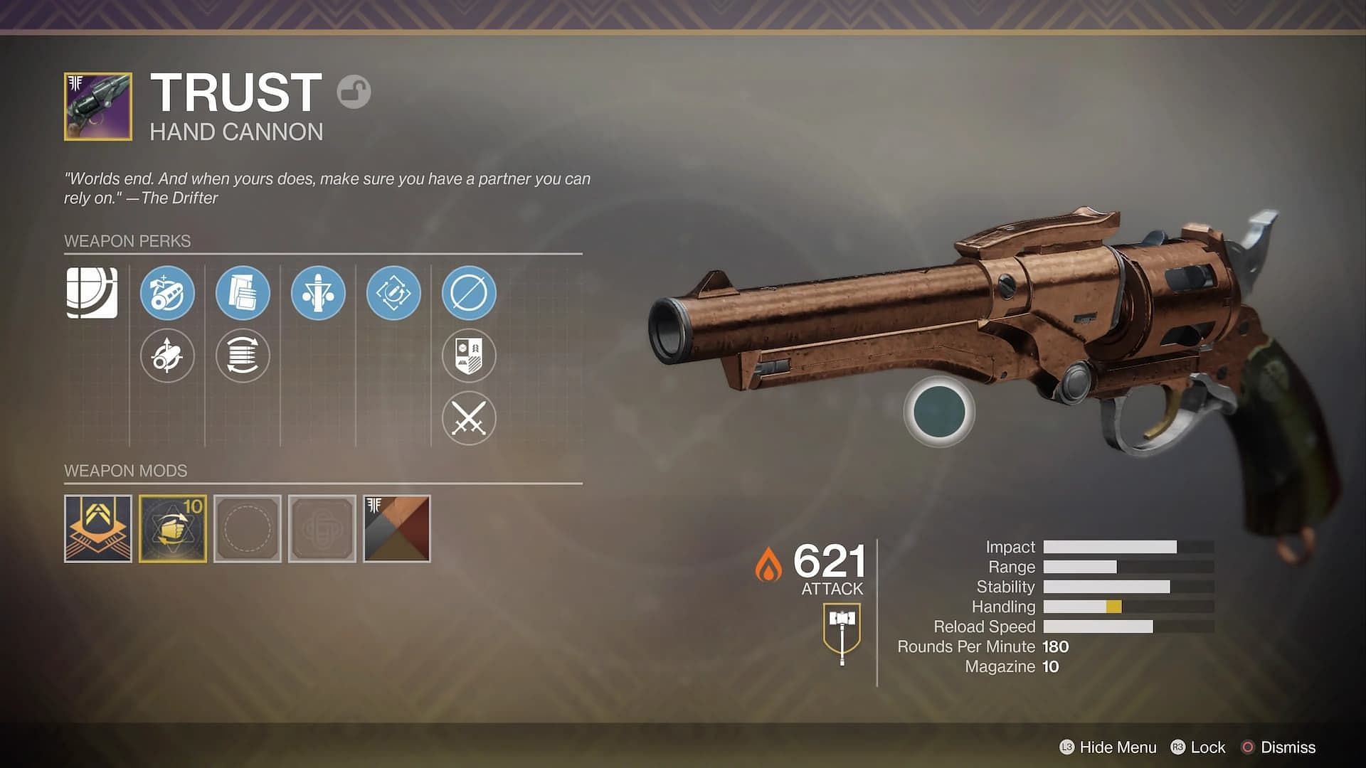 How to get the Trust Hand Cannon in Destiny 2