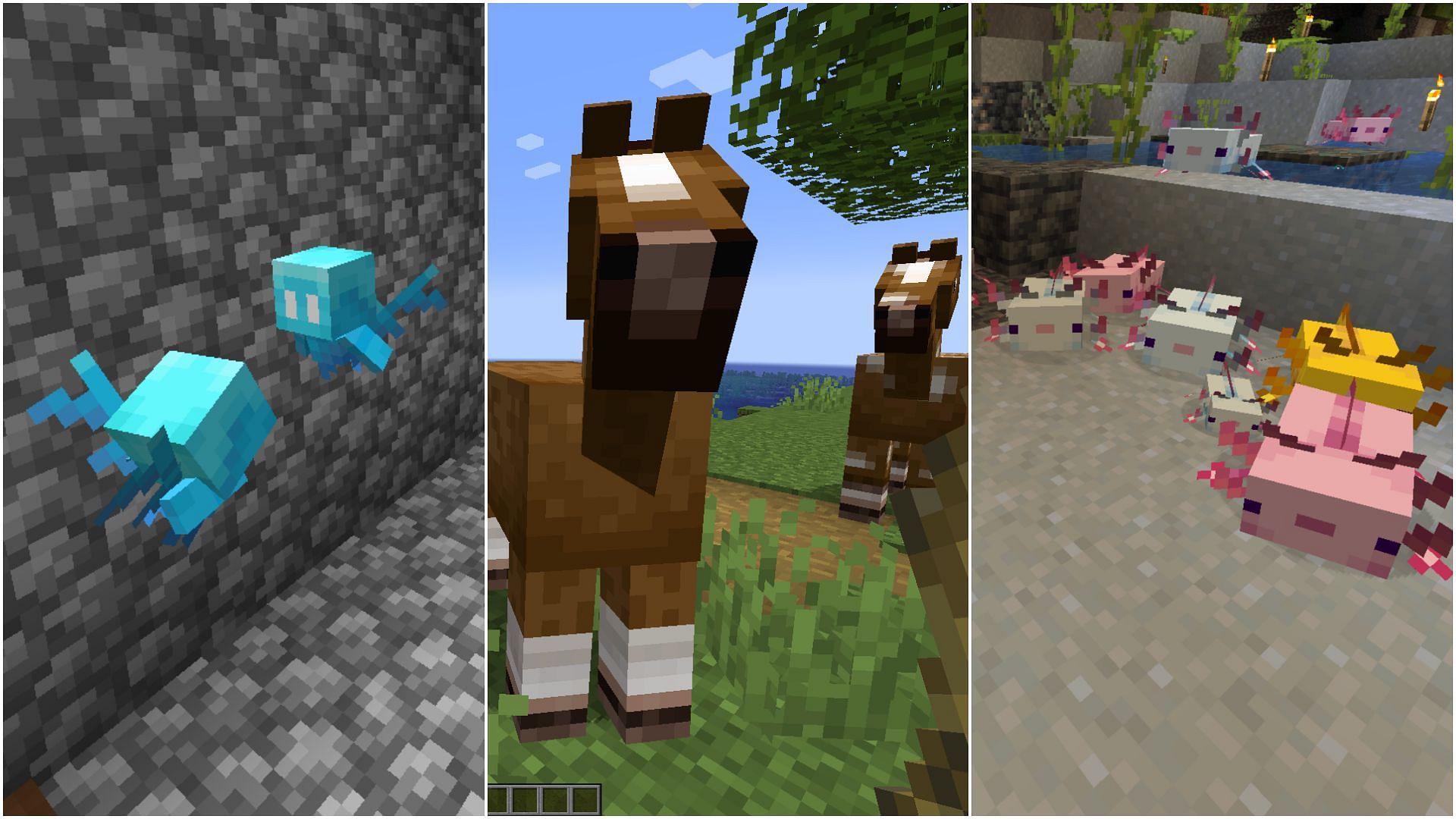 Some of the mobs to breed in Minecraft 1.19 (Image via Sportskeeda)