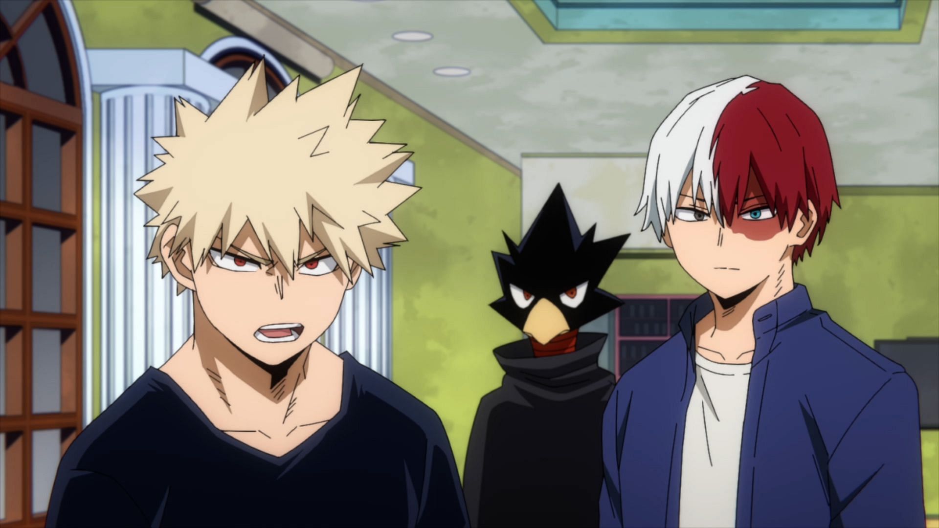 Bakugo, Tokoyami, and Shoto as seen in My Hero Academia season 6 episode 22 preview (Image via BONES)