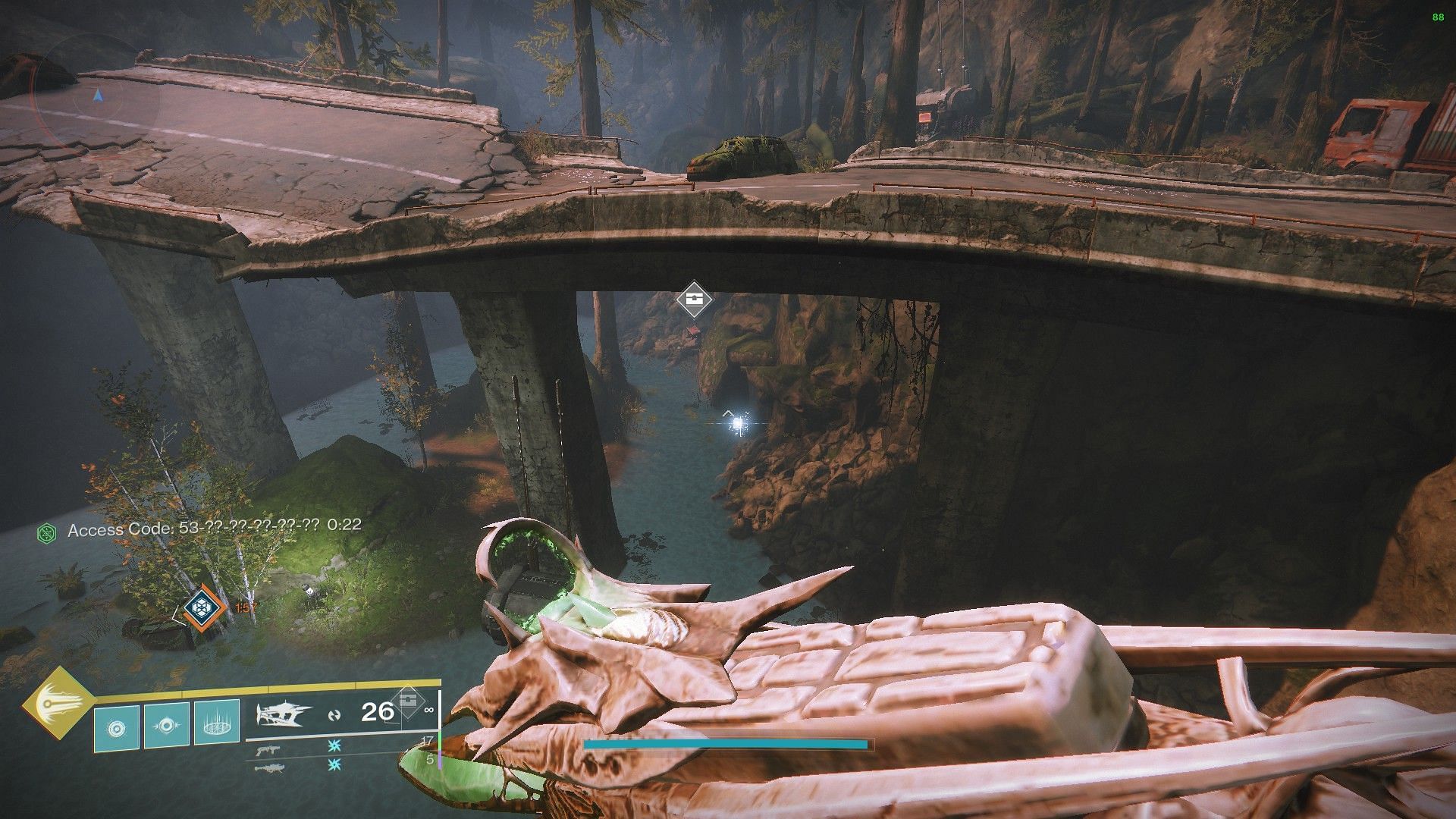 Second node location under the bridge (Image via Destiny 2)