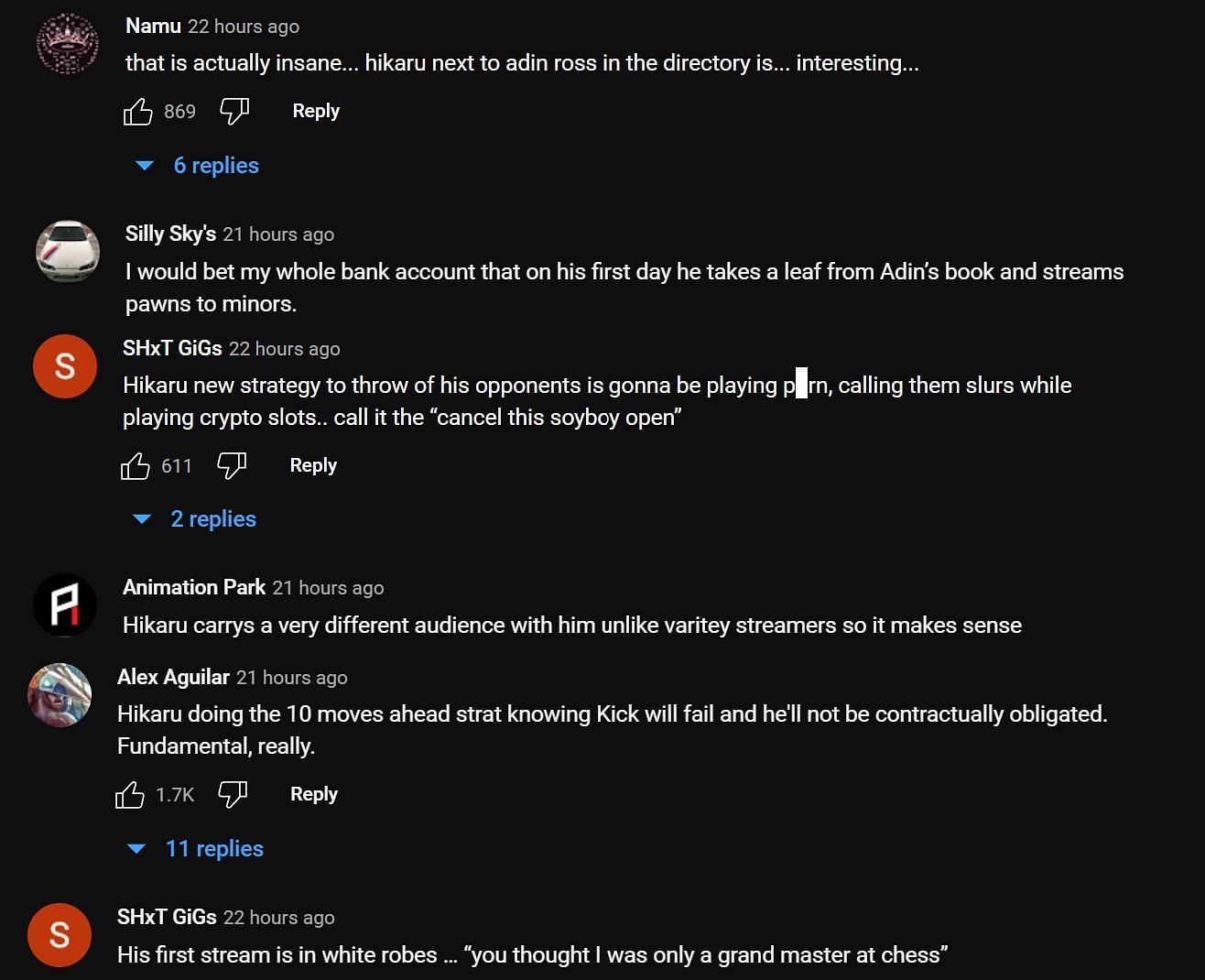 Ludwig&#039;s fan base comments on the move (Image via Ludwin Clips YouTube)