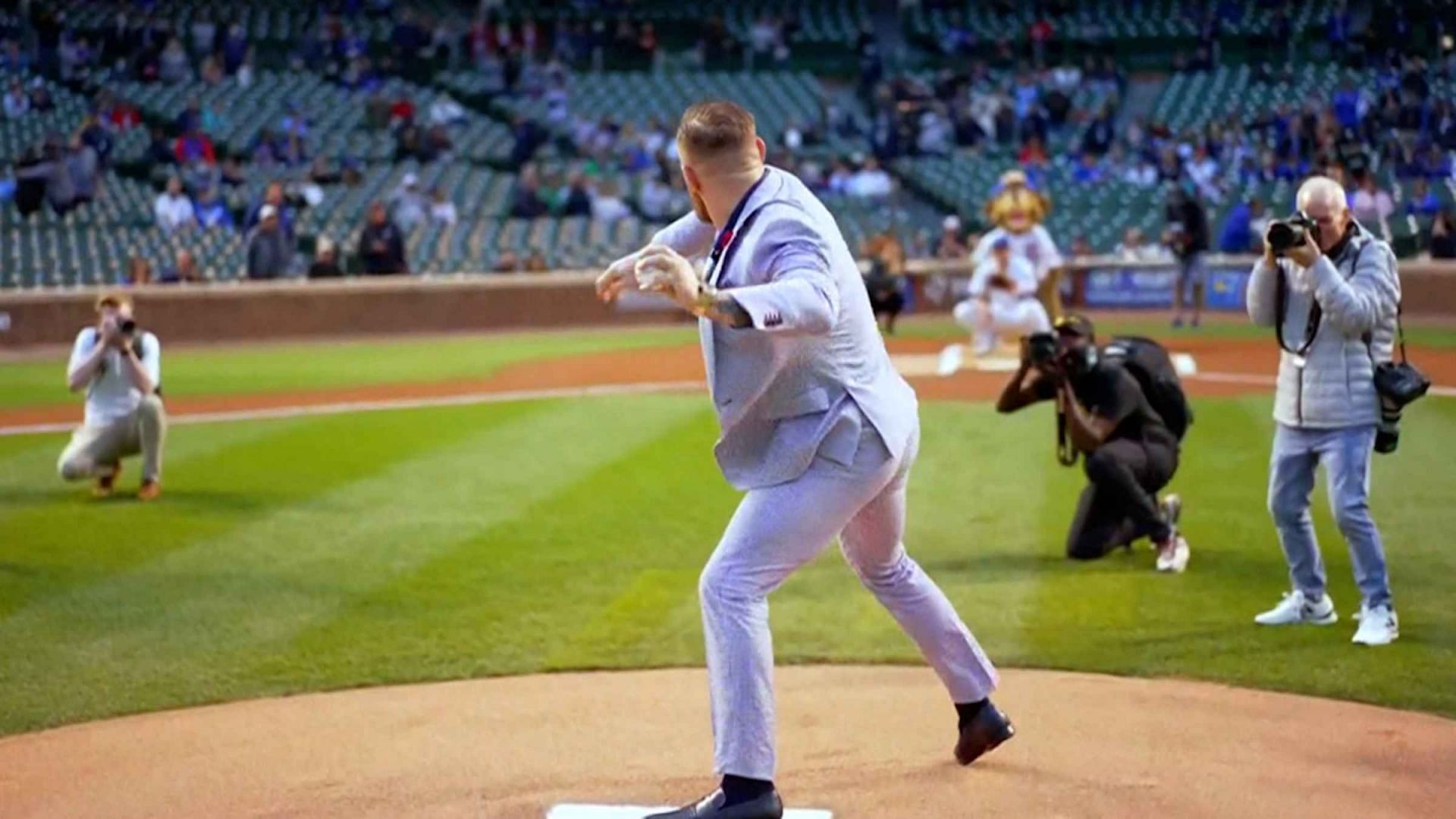 Conor McGregor ceremonial MLB pitch [Image Courtesy: The Gaurdian official website]