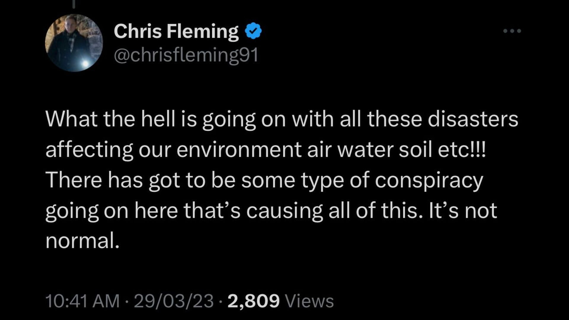 Screenshot of a Twitter user expressing concern over a toxic alcohol barge being partially submerged at the McAlpine Dam.