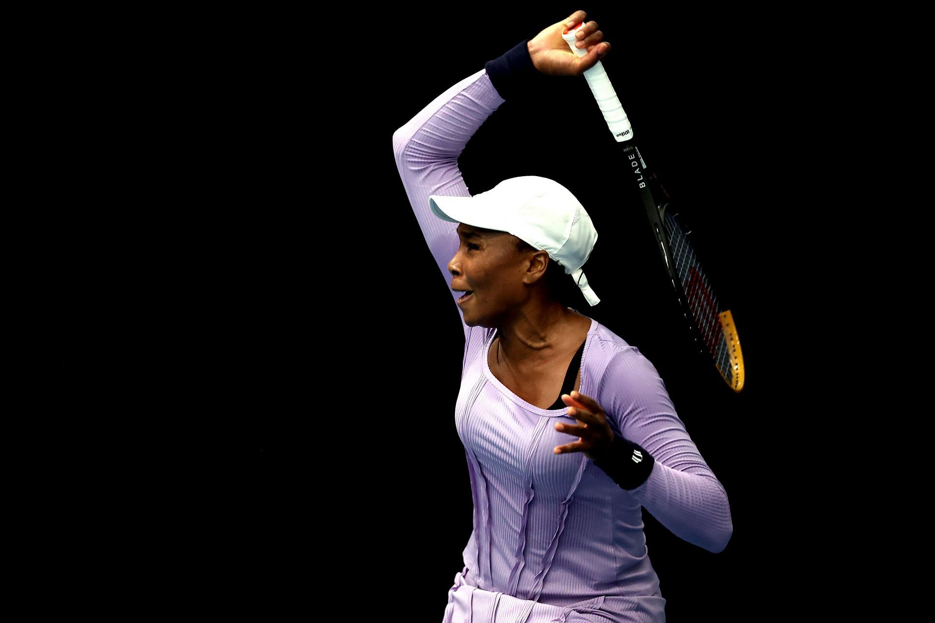 Venus Williams in action at the 2023 ASB Women&#039;s Classic.