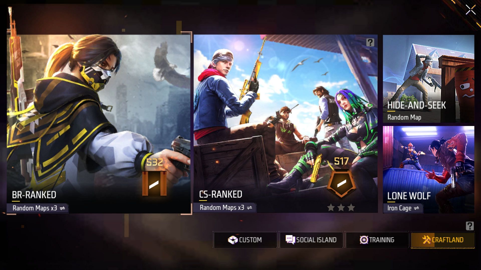 Play the required mode to accumulate the playtime as per event&#039;s requirement (Image via Garena)