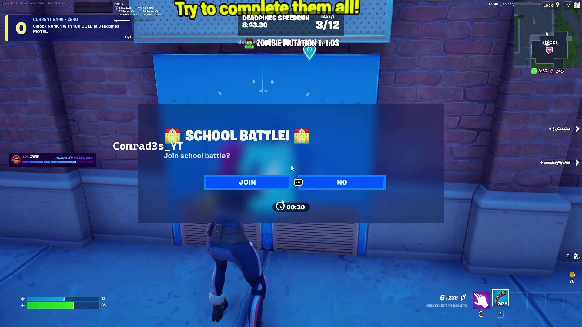 Join the school battle on the map. (Image via YouTube/Comrad3s)
