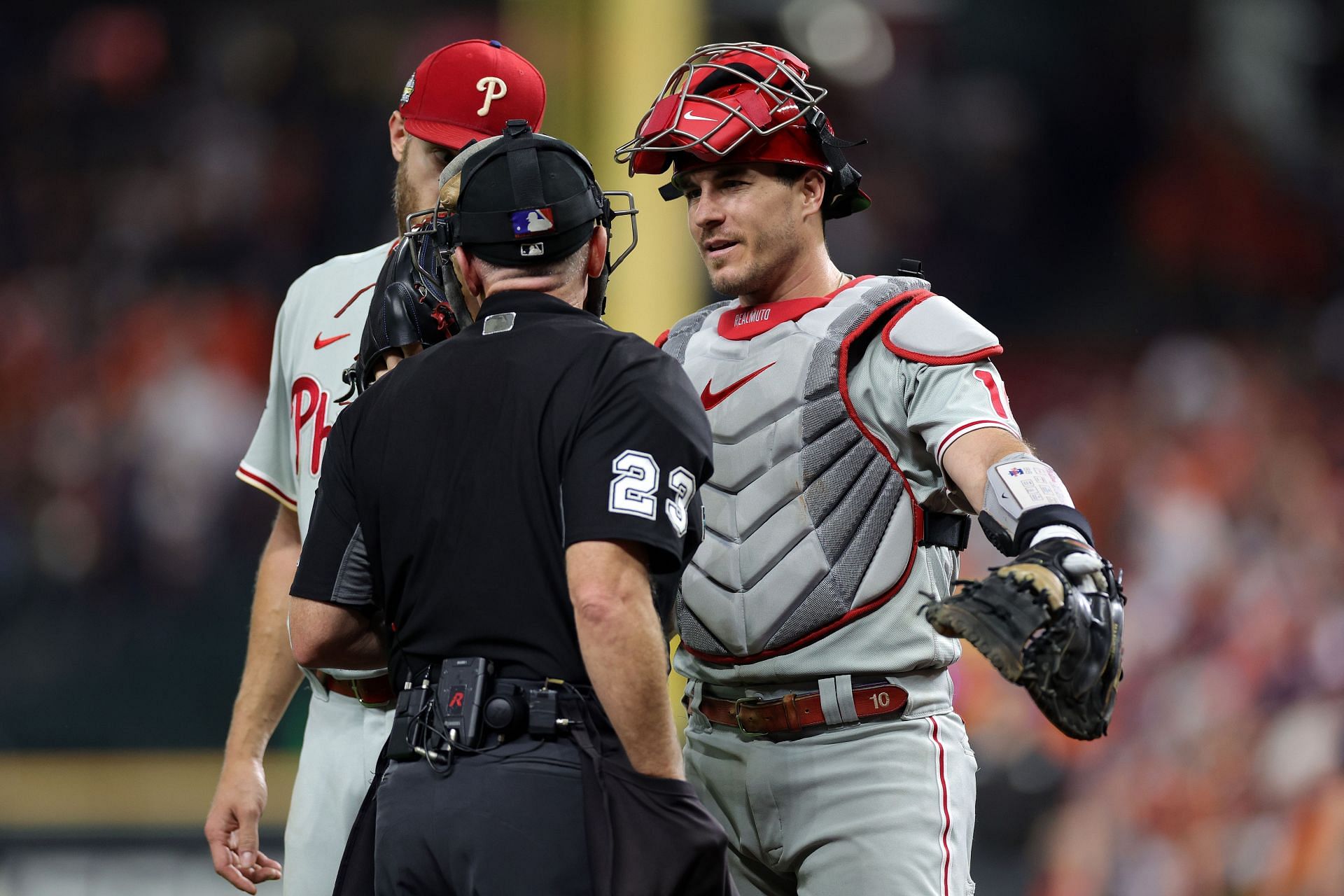 Umpire ejects Realmuto after bizarre game ball exchange