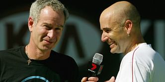Andre Agassi jokes about never playing another sport if he loses to John McEnroe at Pickleball Slam