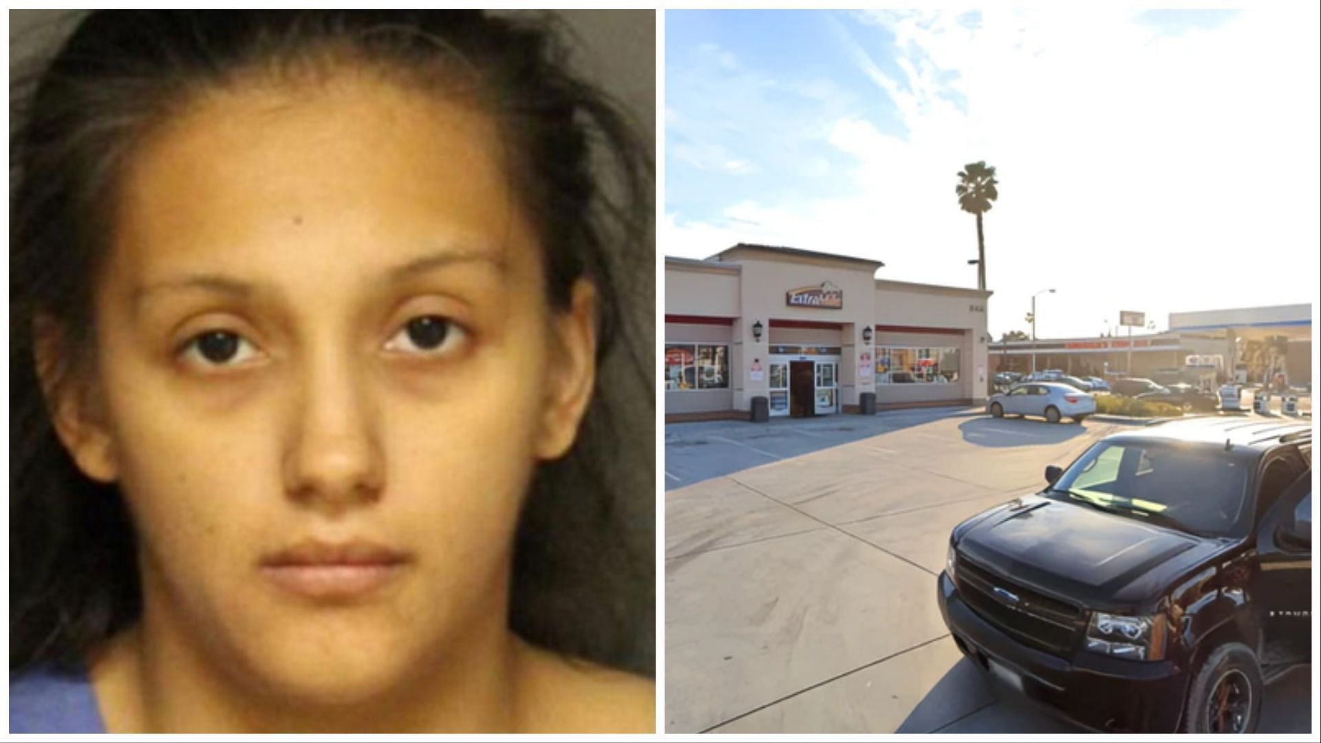 Venissa Maldonado was arrested after she allegedly abandoned her infant in the trash can of a gas station, (Images via Sumner/Twitter)