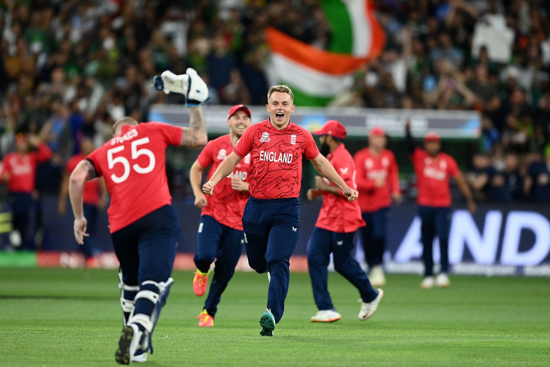 England celebrate winning the ICC Men&#039;s T20 World Cup 2022 final. Pic: Getty Images