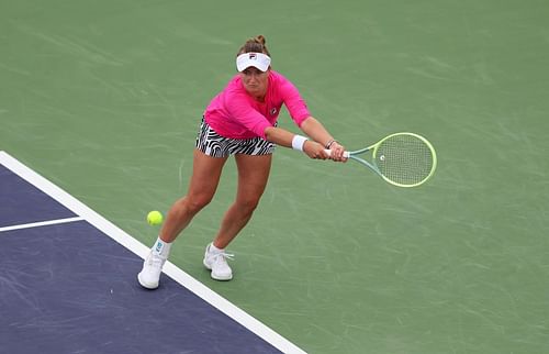 Krejcikova in action at the BNP Paribas Open