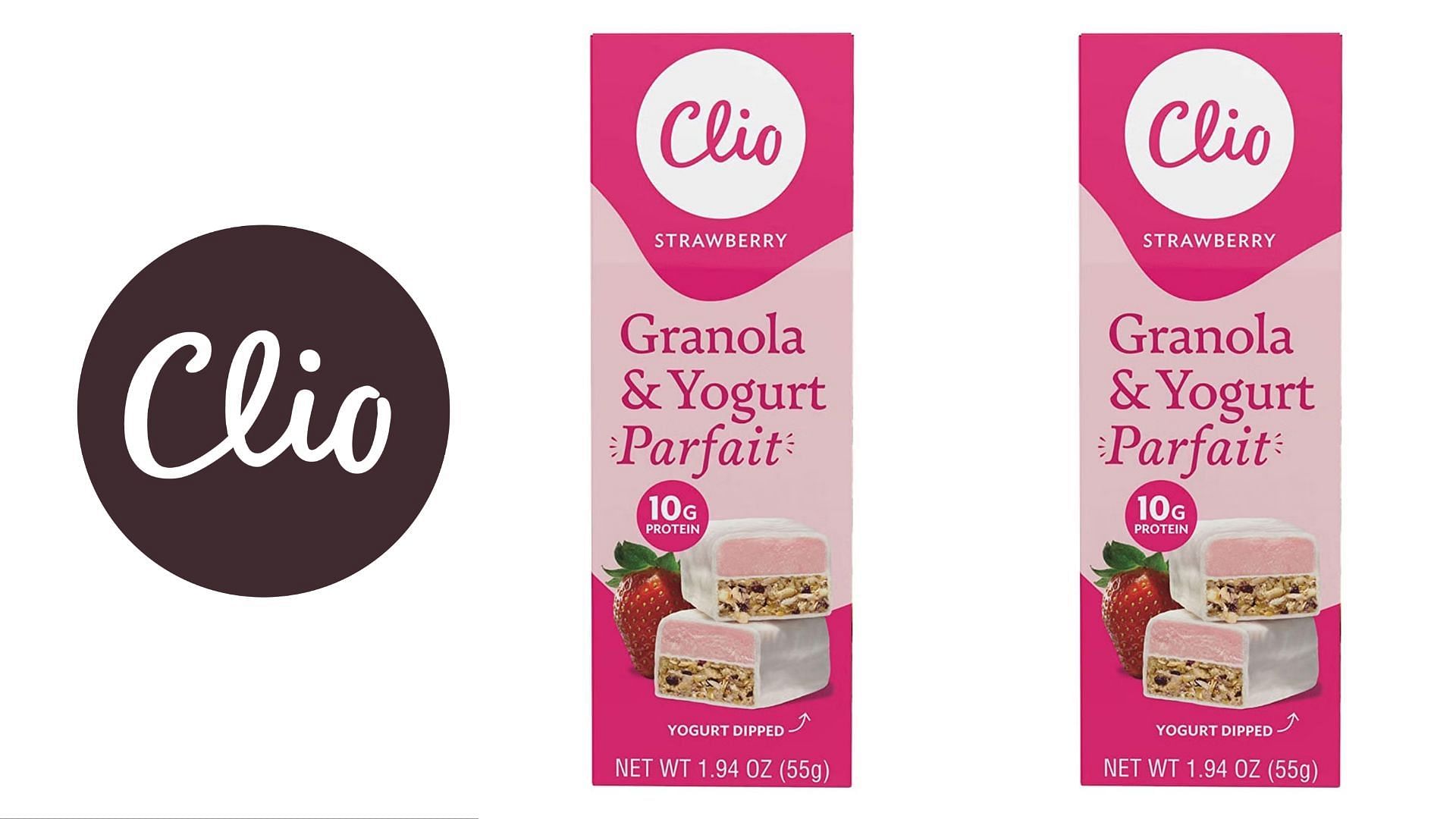 The Recalled Clio Strawberry Granola &amp; Greek Yogurt Parfait Bar (Image via FDA)