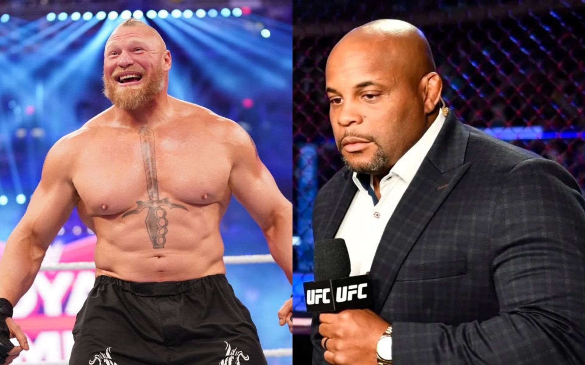 Brock Lesnar [Left] Daniel Cormier [Right] [Images courtesy: @mma_orbit and @WrestlePurists (Twitter)]