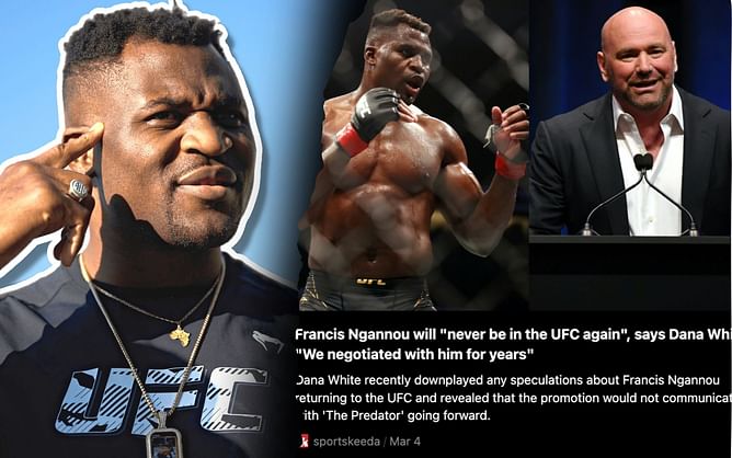 Francis Ngannou hilariously reacts to Dana White’s ‘He’ll never be in the UFC again’ comments
