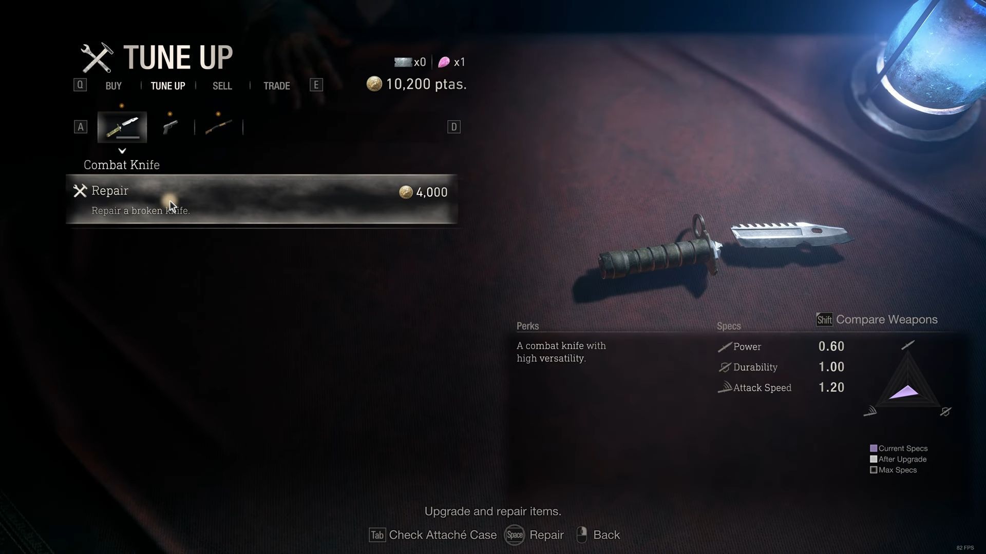 The Combat Knife can be repaired at the Merchant&#039;s shop (Image via YouTube/Sazn Games)