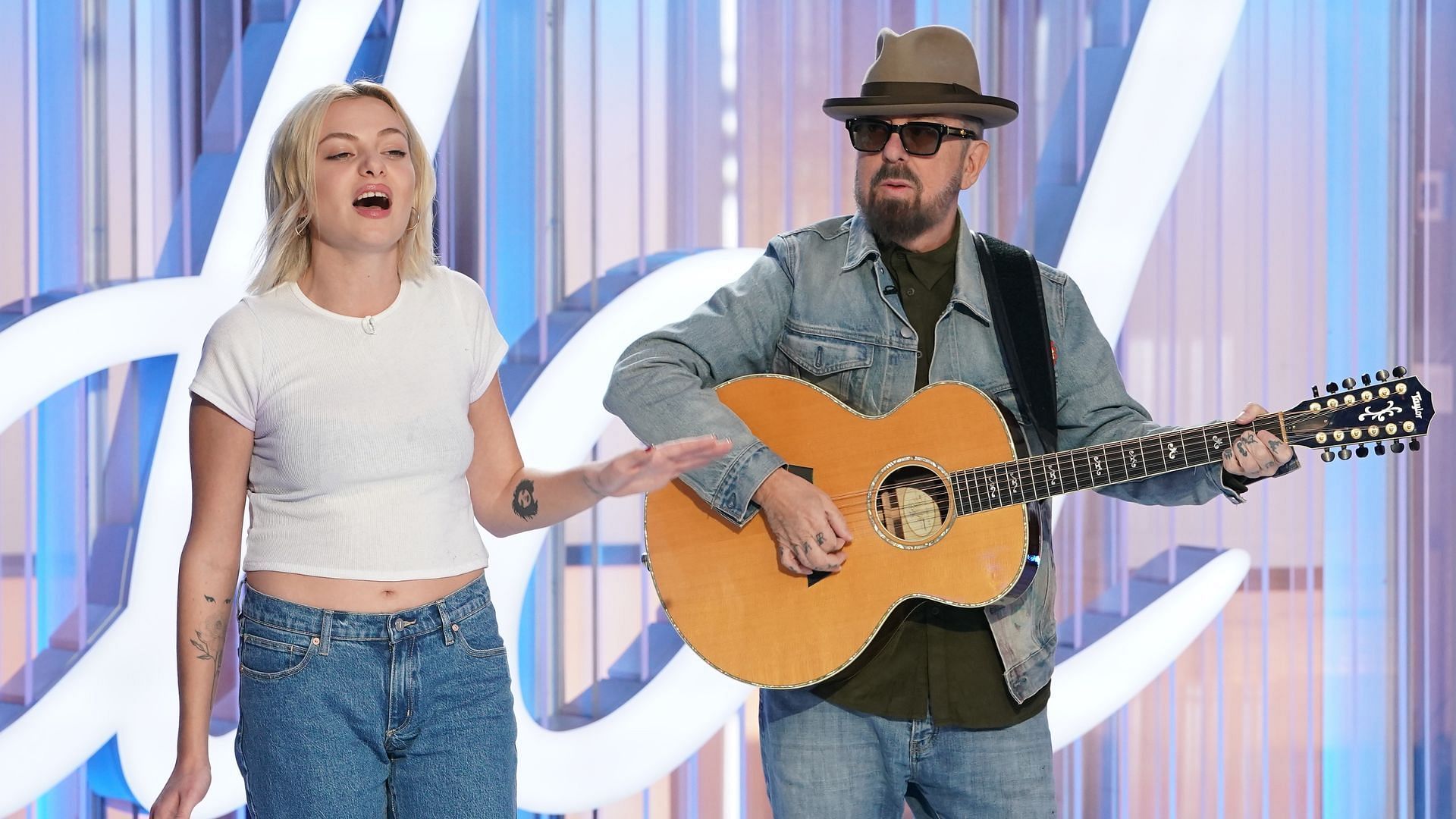 Kaya Stewart is accompanied by her father Dave Stewart on American Idol