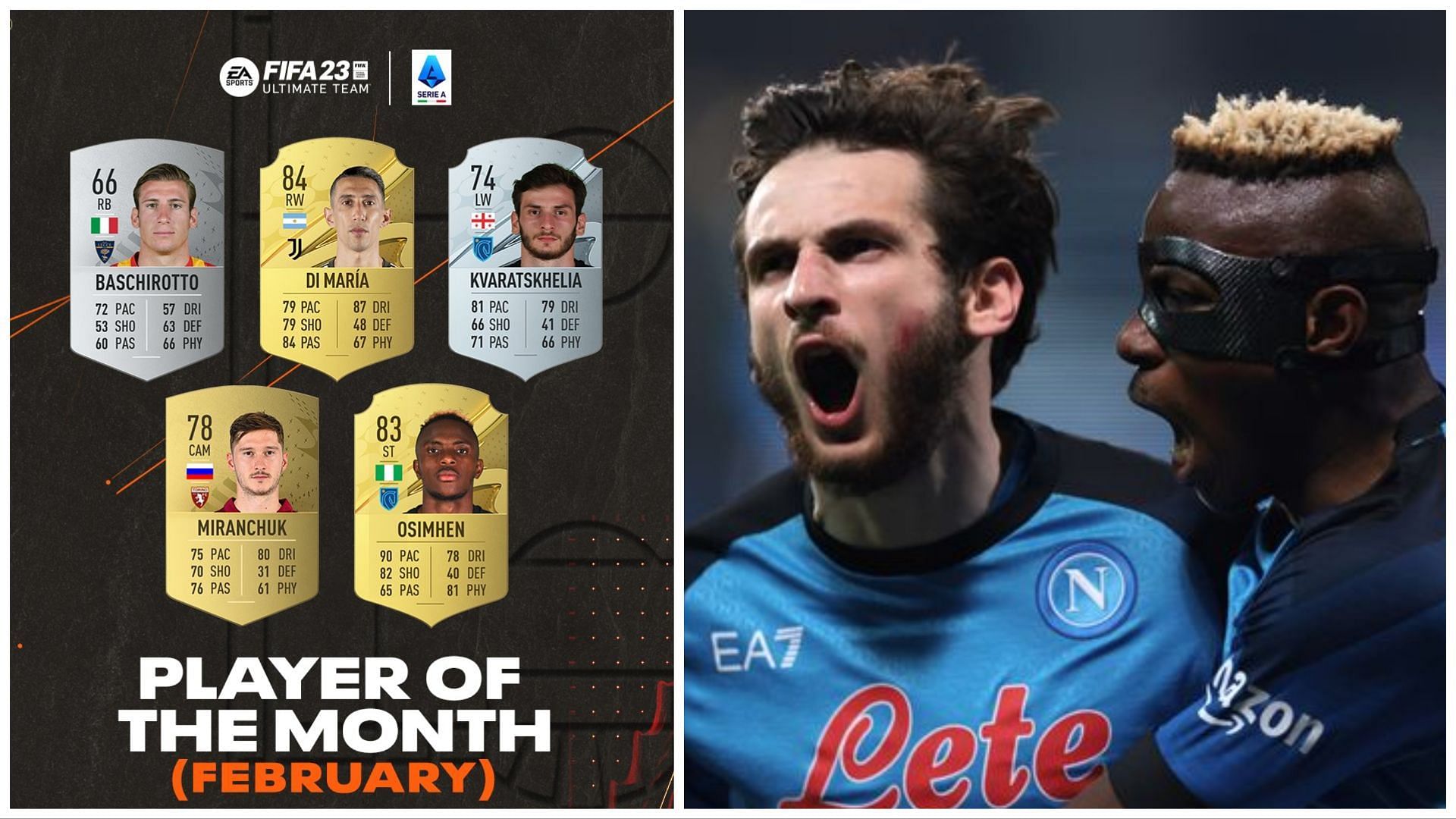 Serie A POTM nominees for February have been revealed (Images via EA Sports and Getty)