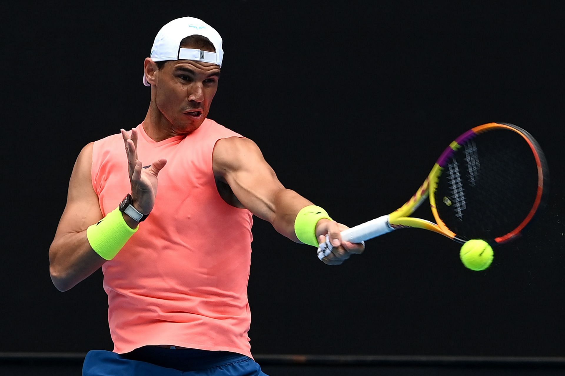 Rafael Nadal practices ahead of the clay season