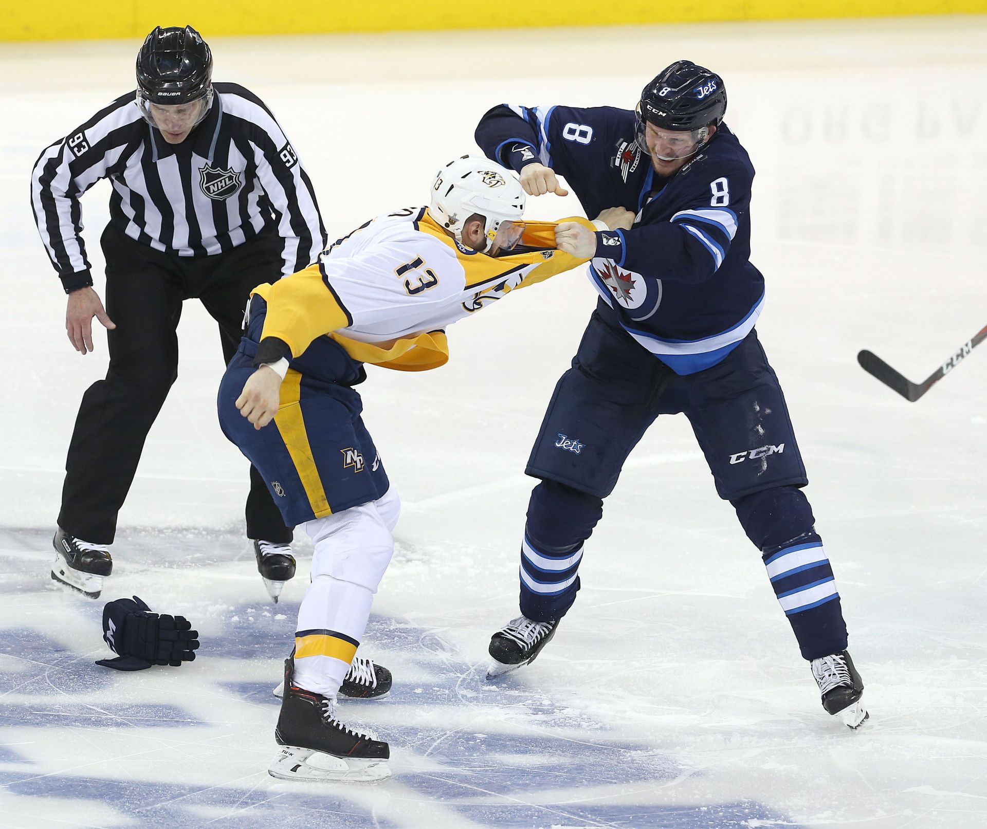 WATCH: Punching contest breaks out in the Winnipeg Jets vs Nashville  Predators game