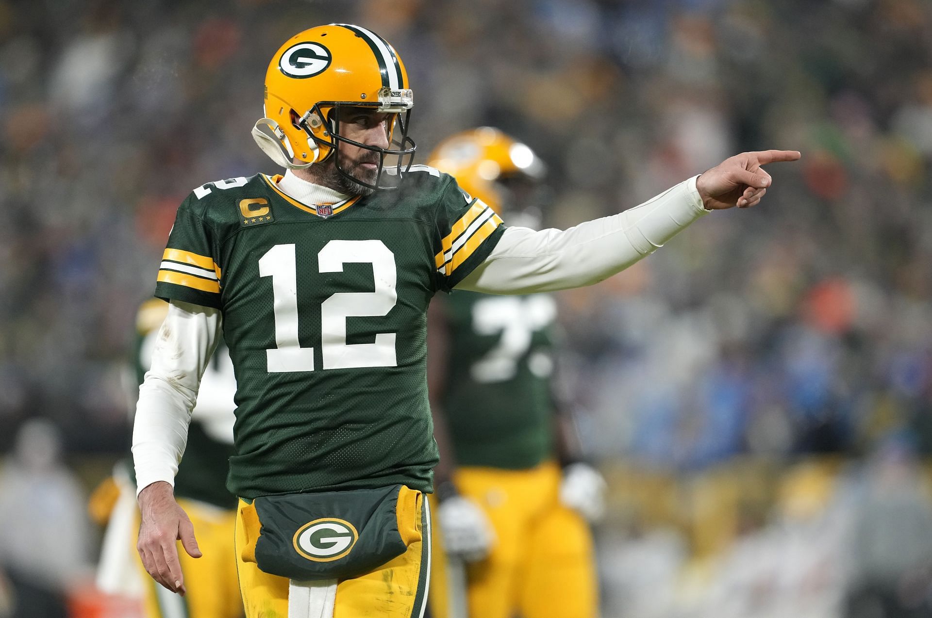 Rodgers at a Detroit Lions v Green Bay Packers game