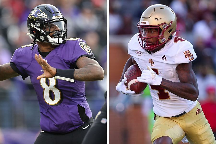 Ravens QB Lamar Jackson and Boston College WR Zay Flowers