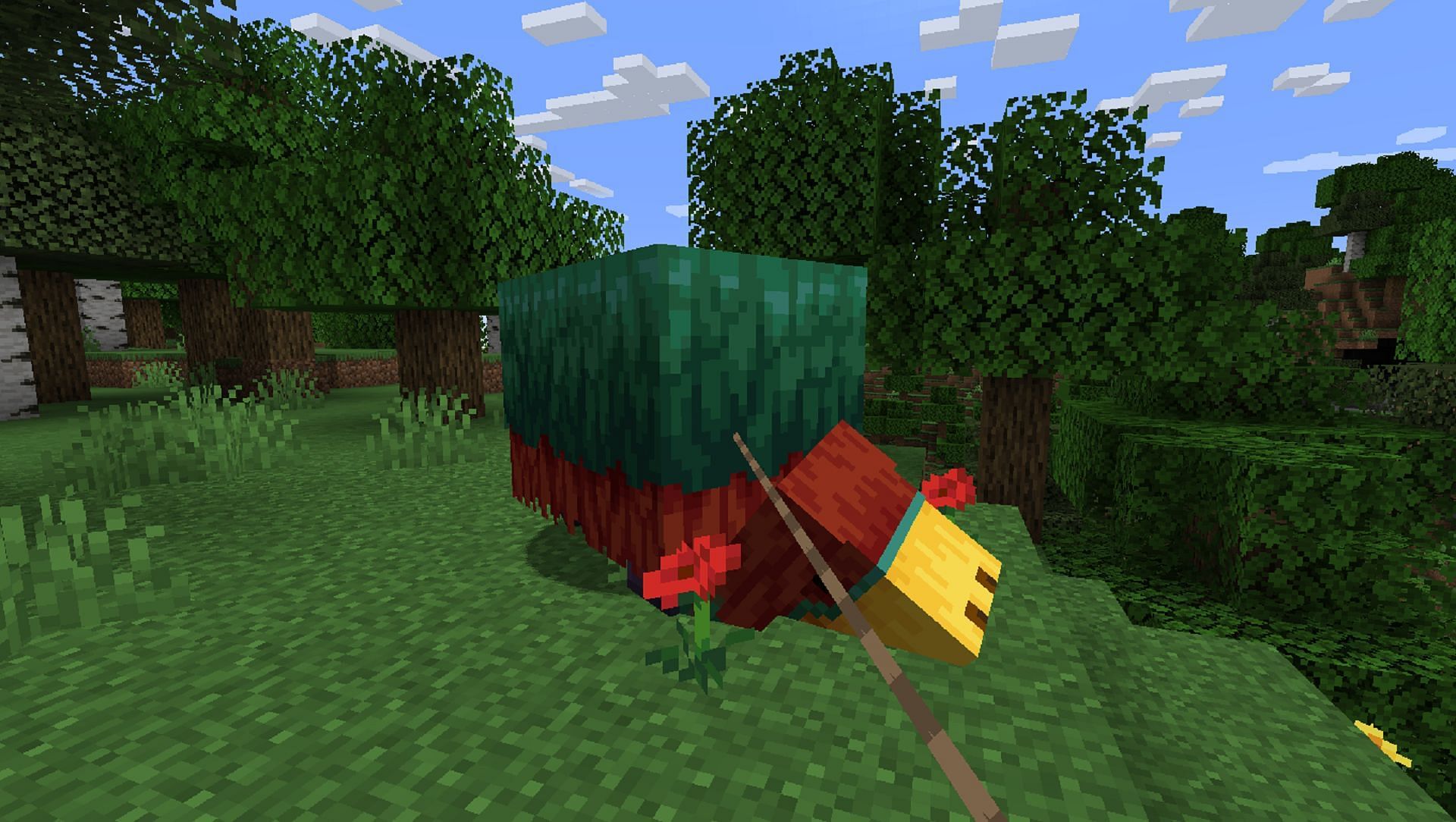 Keep your sniffer close by leashing it with a lead (Image via Mojang)